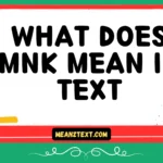 what does mnk mean in text