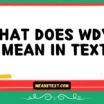what does wdyw mean in text