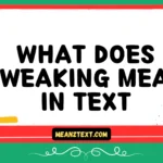what does tweaking mean in text