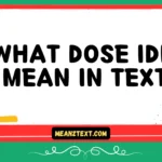 what dose idm mean in text